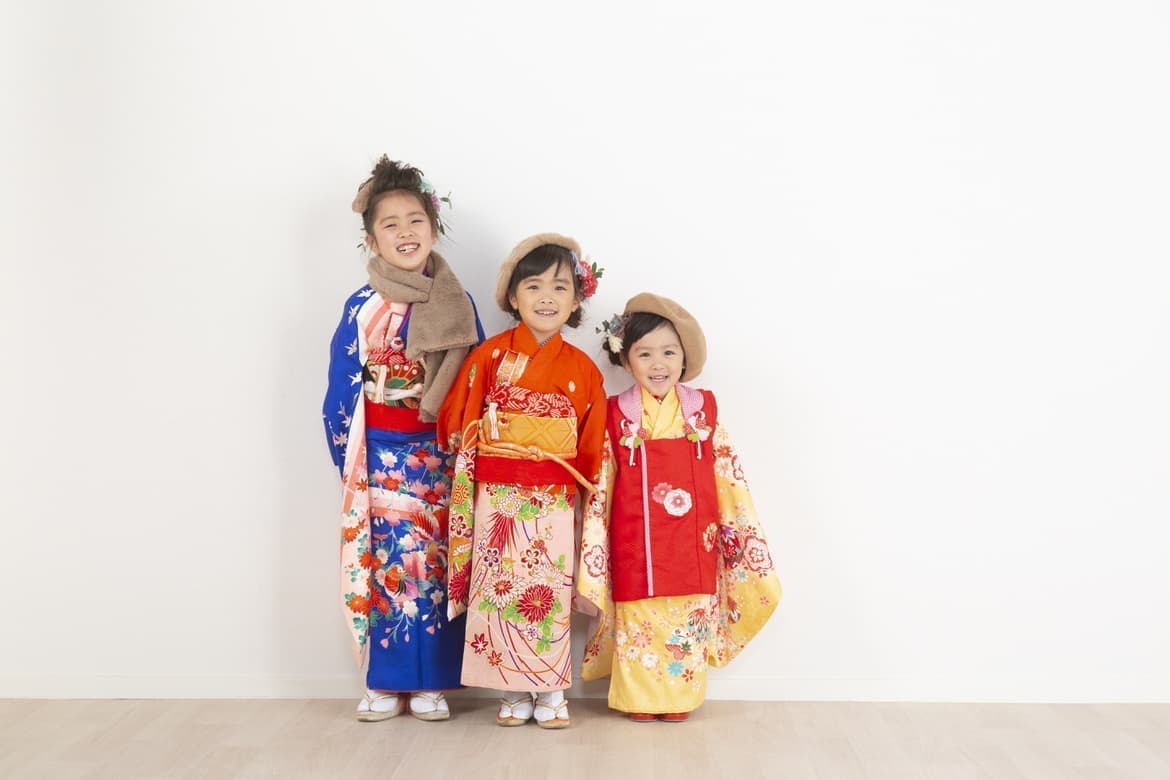 3姉妹で七五三撮影